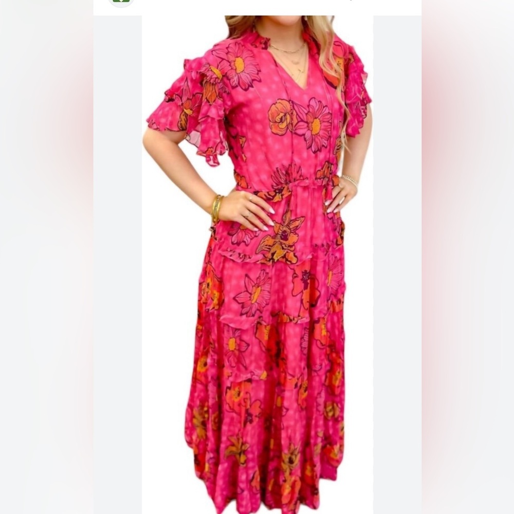 Maude vibante Stella Dress in Pink Size Small